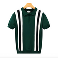 Men's Lapel Patchwork Striped Knit