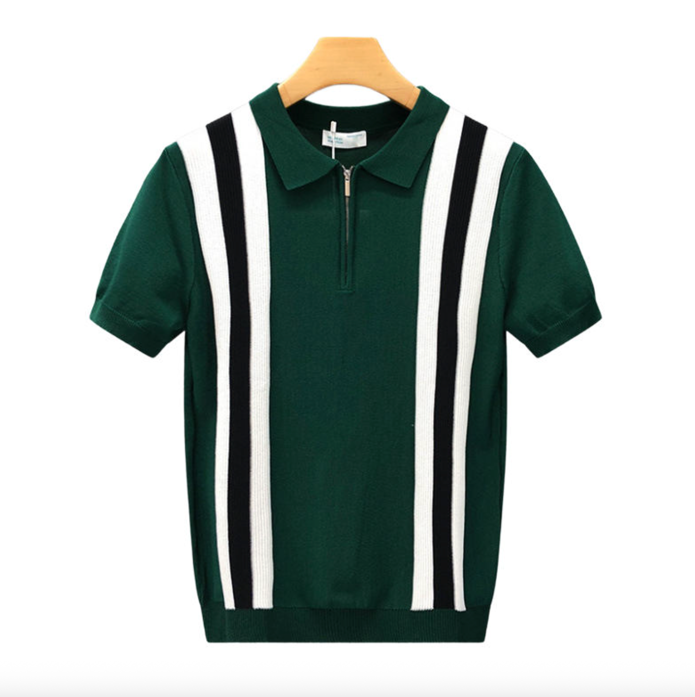 Men's Lapel Patchwork Striped Knit
