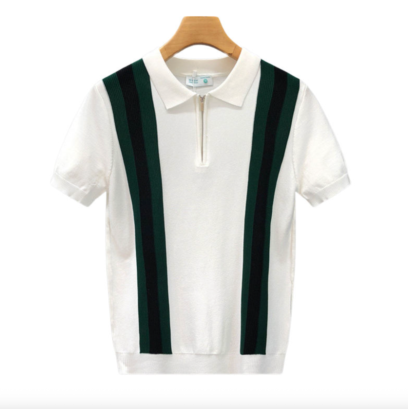 Men's Lapel Patchwork Striped Knit