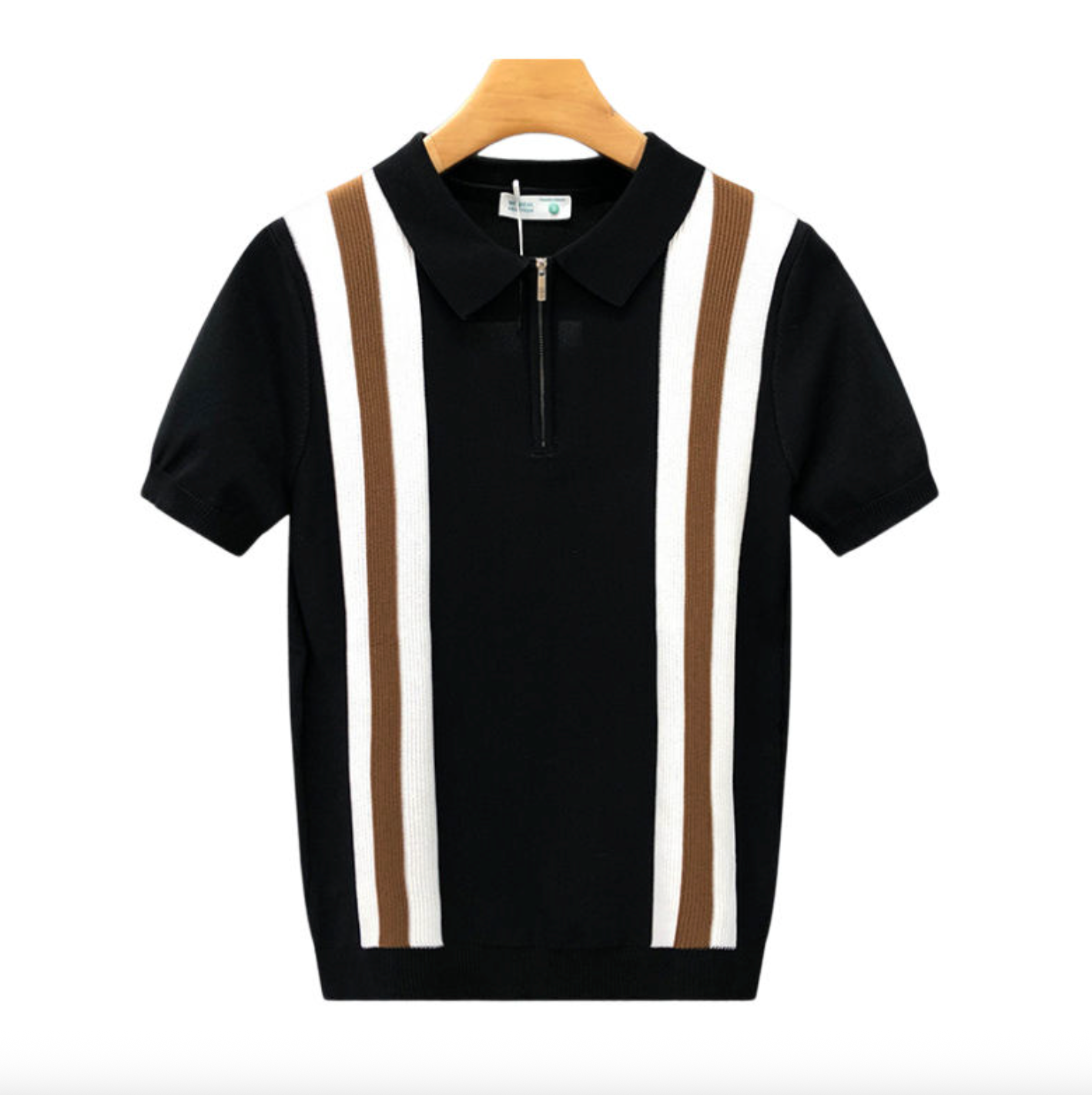Men's Lapel Patchwork Striped Knit