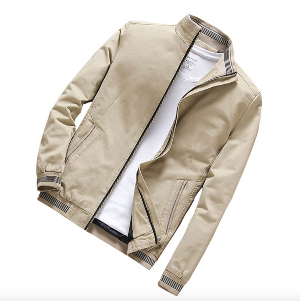 Men's Slim-Fit Cotton Bomber Jacket